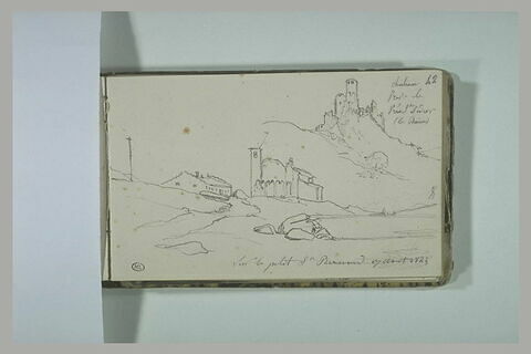 Paysage avec château et église sur le Petit Saint-Bernard, image 2/2