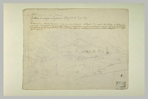 Note manuscrite, et paysage avec des maisons, image 2/2