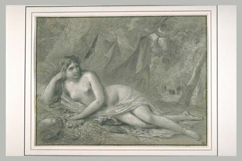 Femme nue, couchée sous des arbres, image 1/1