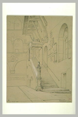 Cour et escalier du Bargello à Florence, image 1/1