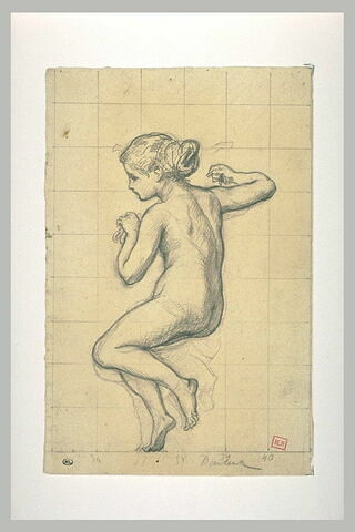 Petite fille nue, dansant, de profil à gauche, image 1/1