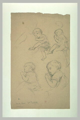 Quatre études d'un enfant vêtu d'une robe, image 1/1