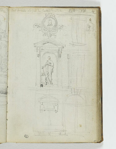 Etude architecturale avec une statue dans une niche, image 1/1
