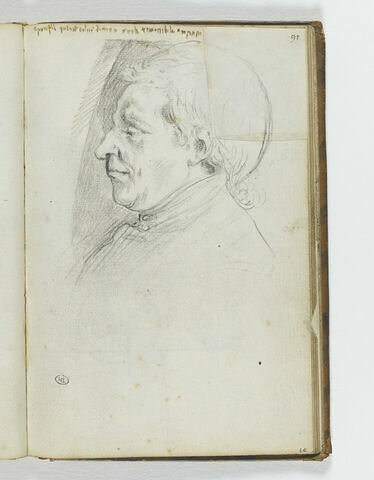 Tête d'homme vu de profil tournée vers la gauche, Pierre de Saint-Aubin (1700-1755), image 1/2