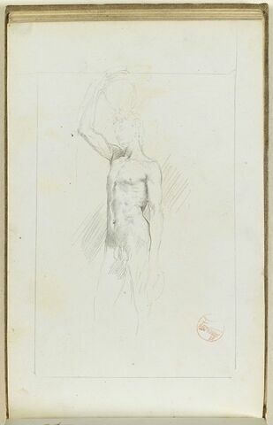 Homme nu, le bras droit au-dessus de la tête, image 1/1