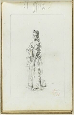 Portrait d'une femme portant un châle et bout de croquis, image 1/1