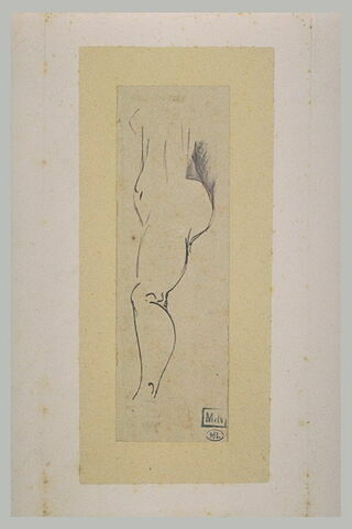 Croquis de femme nue, de profil à gauche, image 2/2