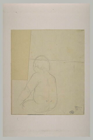 Croquis d'enfant assis, vu de trois-quart et de dos, image 2/2