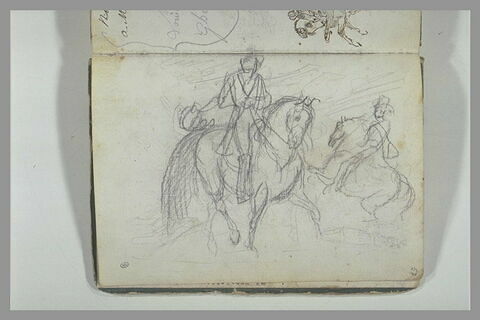 Deux études de cavaliers ; croquis pour 'L'Écusson de la République', image 2/2