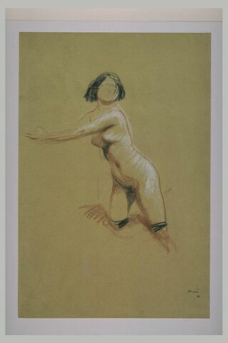 Femme nue, en bas noirs, image 2/2