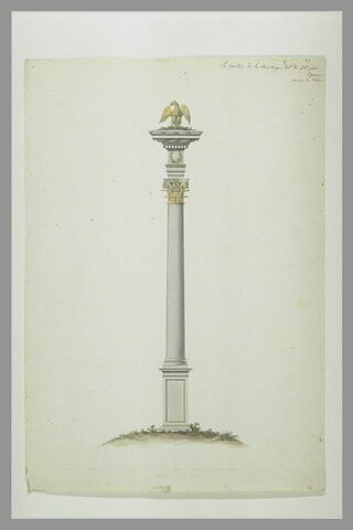 Elévation : projet de colonne monumentale à la mémoire de Napoléon Ier, image 1/1