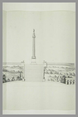 Plan et coupe : projet de colonne monumentale à la mémoire de Napoléon Ier, image 2/4