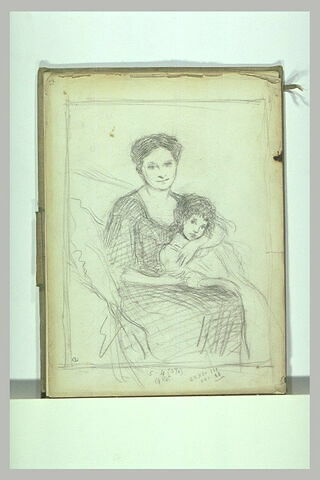 Portrait de femme assise, et de son enfant, image 2/2