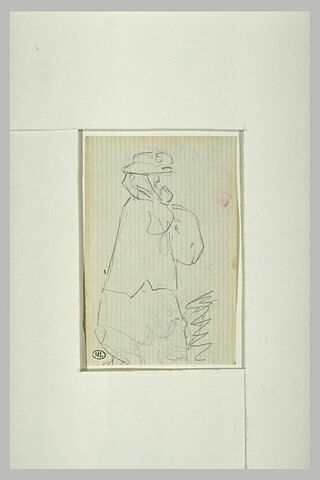 Femme debout, coiffée d'un chapeau, image 1/1