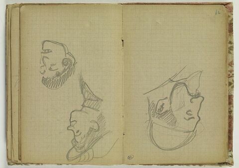 Etude de tête d'homme barbu vu de profil, tourné vers la gauche, image 1/1