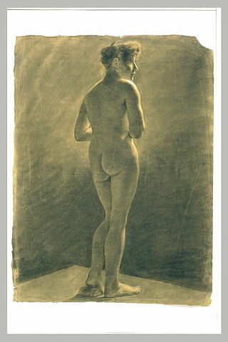 Femme nue, debout, de dos, image 1/1