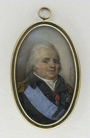 Portrait de Louis XVIII en uniforme avec le grand cordon du Saint-Esprit