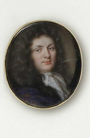 Portrait d'homme, en buste, en habit violet à broderies d'or, image 1/1