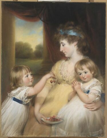 Portrait de Mary Jean ( 1766-1850) et de ses deux fils Thomas ( 1794-après 1797) et John ( 1795-1825)., image 1/3