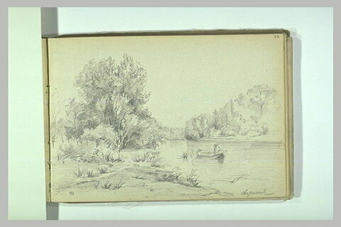 Paysage avec une barque sur un fleuve, image 2/2