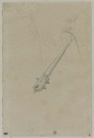 Feuille de croquis avec une masse d'armes, image 1/2