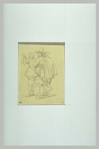 Trois hommes en costume Louis XIII conversant, image 3/3