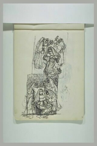 Religieuses recueillant un nouveau-né ; religieuses entourant une des leurs, image 1/1