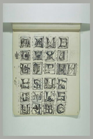 Vingt cinq cartouches représentant des lettrines ornées, image 1/1
