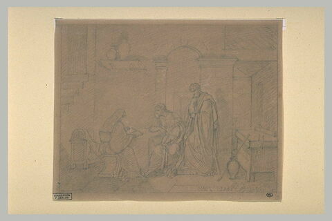 La Vierge à l'Enfant Jésus, saint Joseph debout, et une femme lisant, image 1/1
