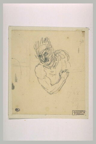 Personnage diabolique, vu en buste, tourné vers la gauche, image 1/1