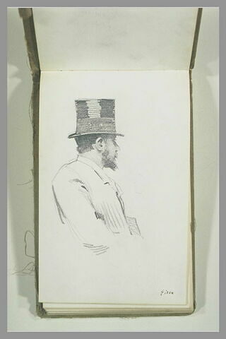 Portrait d'homme, en buste, coiffé d'un chapeau, image 2/2