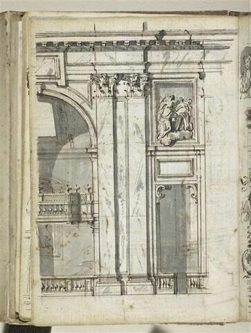 Elevation intérieure du chœur de la basilique de Santi Ambrogio e Carlo al Corso