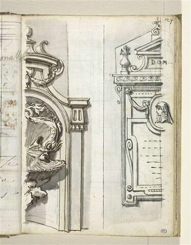 Fontaine dans une niche ; épitaphe funéraire d'Isabelle Sfortia, image 1/2