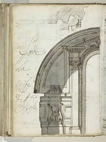 Profil d'une corniche et détail d'une arcade de la nef de la basilique Santi Ambrogio e Carlo al Corso