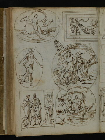 Médaillons et cartouches représentant des scènes à l'antique, image 2/2
