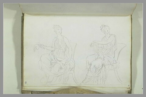 Deux figures assises, d'après l'antique, image 1/1