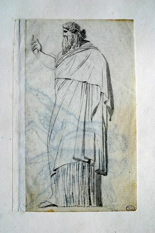 Homme barbu drapé à l'antique, debout, de profil à gauche, image 2/2