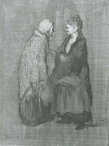 Deux vieilles femmes bavardant
