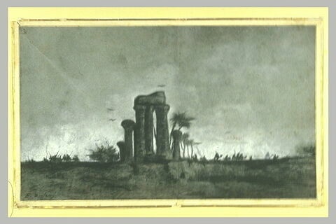 Paysage d'Egypte avec un temple en ruines, image 1/1