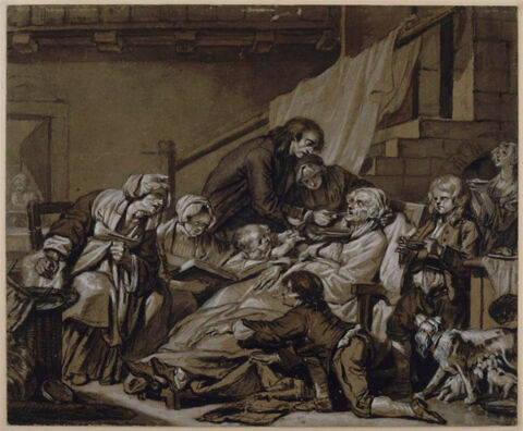 Etude pour le paralytique soigné par ses enfants, image 3/3