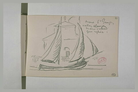 Voilier devant l'église Saint-Georges, image 1/1