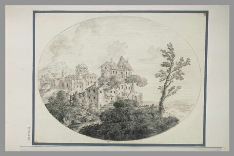 Paysage avec un village à flanc de colline, image 2/2