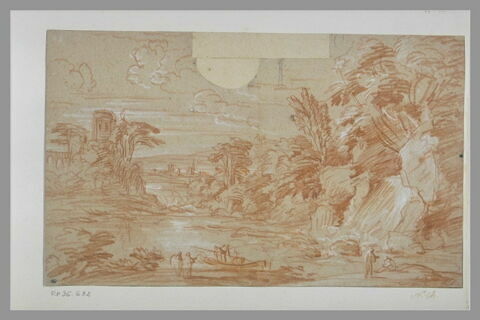 Paysage avec une cascade et personnages, image 2/2