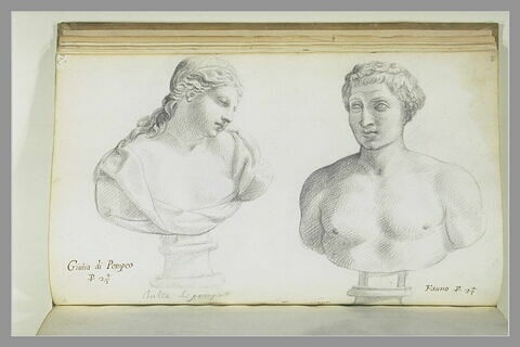 Deux bustes représentant l'un 'GIULIA di POMPEO' ; l'autre 'FAUNO', image 3/3