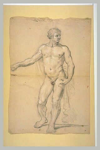 Homme nu, tourné vers la gauche et le visage vers la droite, image 2/2