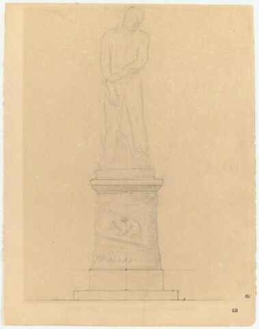 Projet de statue : figure de paysan debout, de face, image 1/2