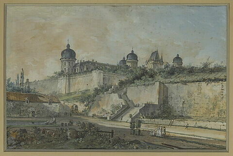 Vue du château de Valençay, et au premier plan des promeneurs