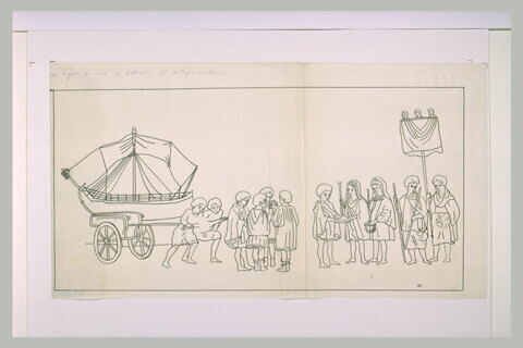 Enfants tirant un bateau sur un chariot et enfants tenant une couronne, image 1/1