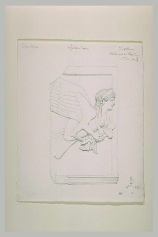 Fragment de relief funéraire orné d'une sirène tenant un enfant