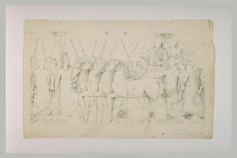 Détail d'un bas reliefs de la voûte intérieure de l'arc de Titus